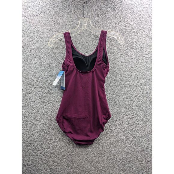 NWT Dolfin Aquashape Women's Moderate Scoop Back Purple One Piece Swimsuit sz 6 - Picture 5 of 12